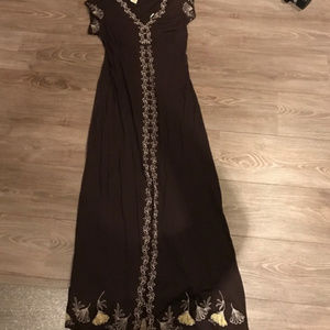 Vertigo Paris BOHO Maxi Dress Brown L